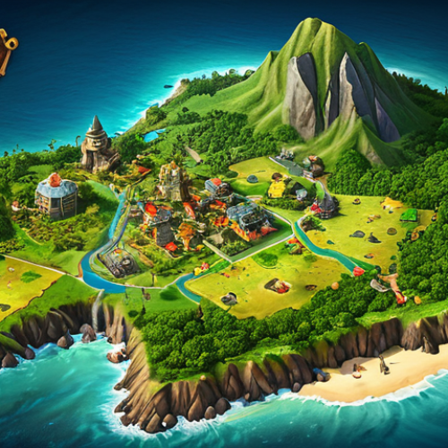 Home 24 Strategic Map Overview**
"A player strategically analyzing a game map of a lush island setting, pointing out key locations, fully clothed, modest attire, safe for work, appropriate content, top-down view, perfect anatomy, correct proportions, professional, family-friendly, detailed map illustration, vibrant colors, strategic planning theme."
**