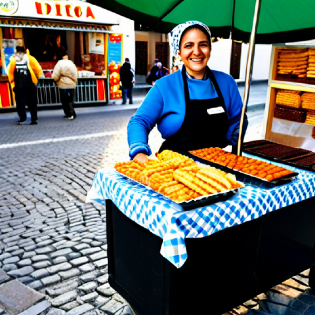 이터널리턴 현지화 작업 과정 - Street Food Vendor in Madrid**

"A vibrant scene of a street food vendor in Madrid, Spain, selling c...
