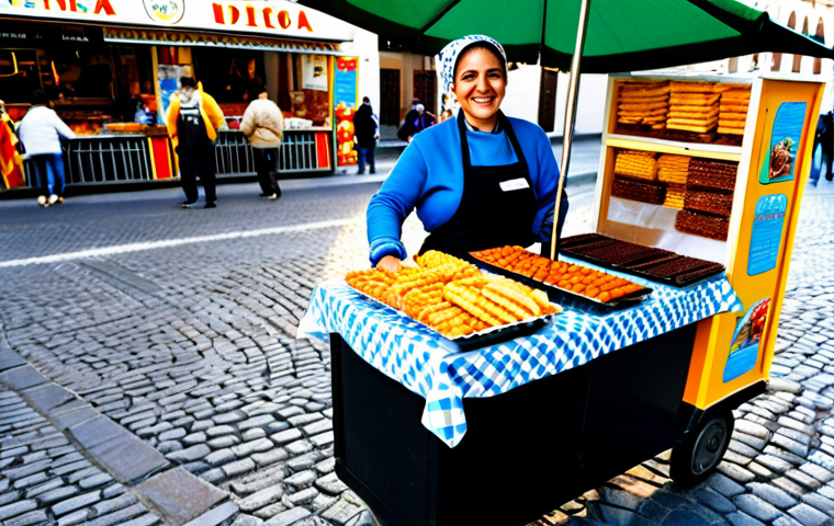이터널리턴 현지화 작업 과정 - Street Food Vendor in Madrid**

"A vibrant scene of a street food vendor in Madrid, Spain, selling c...