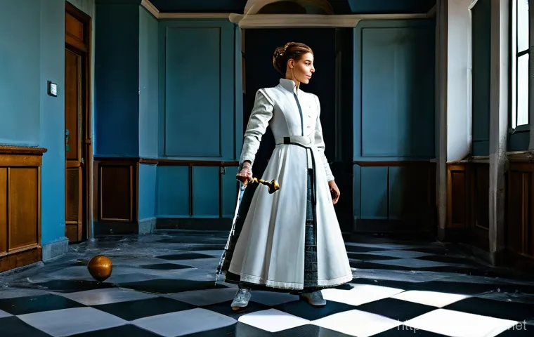 이터널리턴 팬아트 공모전 - **Prompt for Adela in the Hospital Zone:**
"A dynamic and elegant full-body portrait of Adela, t...