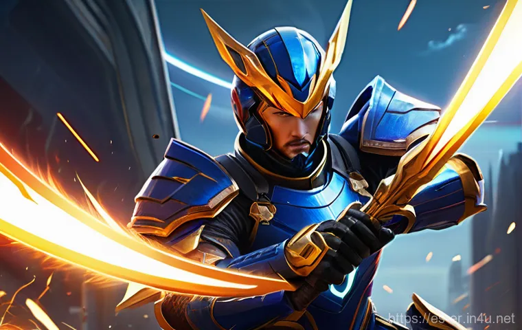 이터널리턴 신규 아이템 출시 계획 - **Legendary Item Climax:**
A dramatic and intense late-game team fight in a futuristic, semi-rui...