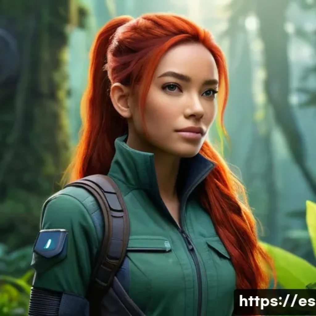 이터널리턴 캐릭터 풀 커스터마이징 - **Prompt: "A confident female character, embodying a blend of rugged explorer and tech innovator. Sh...