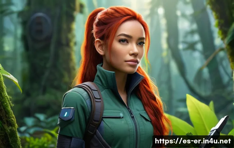 이터널리턴 캐릭터 풀 커스터마이징 - **Prompt: "A confident female character, embodying a blend of rugged explorer and tech innovator. Sh...