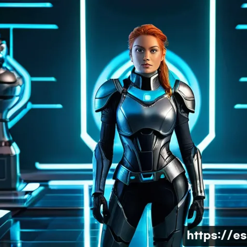 이터널리턴 캐릭터 티어 비교 - A dynamic full-body shot of Adela from Eternal Return, gracefully commanding the battlefield on Lumi...