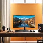 이터널리턴 아카이브 파일 다운받기 - A detailed, realistic digital illustration of a modern gaming PC setup in a cozy Spanish home enviro...