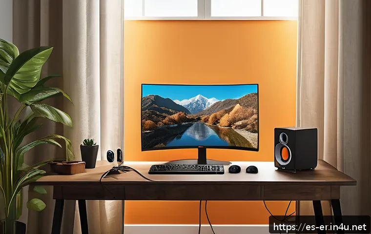 이터널리턴 아카이브 파일 다운받기 - A detailed, realistic digital illustration of a modern gaming PC setup in a cozy Spanish home enviro...