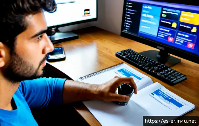 Home 17 이터널리턴 클로즈드 베타 리뷰 - Photorealistic Spanish gaming reviewer at a clean home desk in Madrid, focused on a competitive surv...